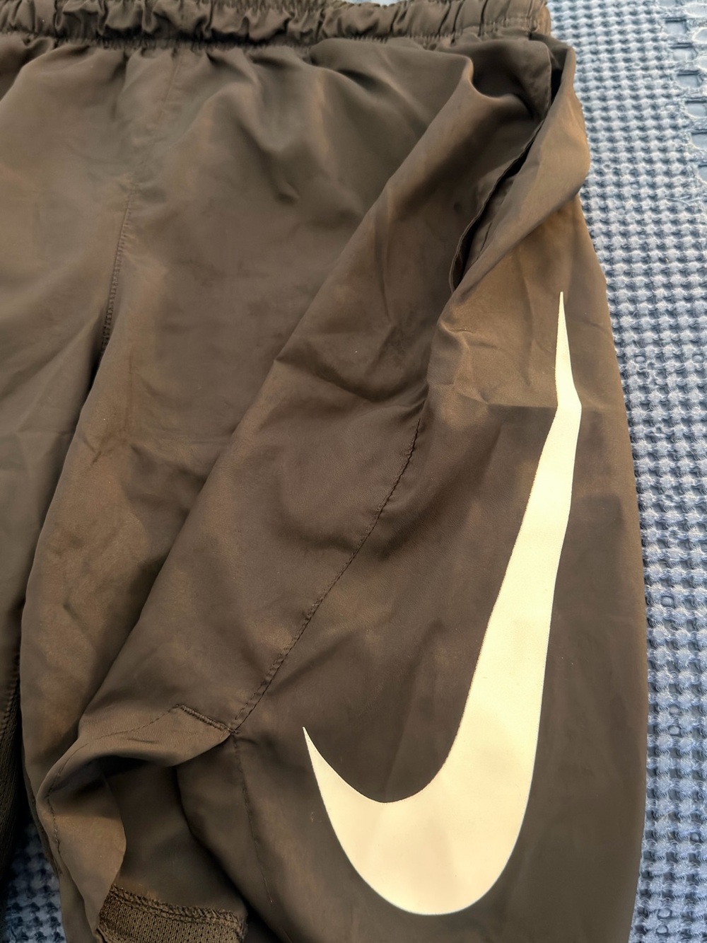 Nike Brown Dri-FIT Shorts with White Logo Accent